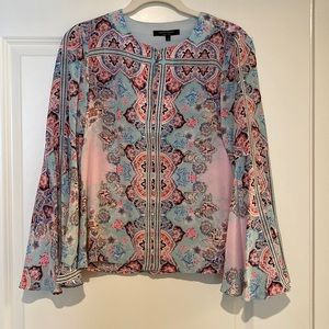 Nannette Lenore Silk Balloon Sleeve Top